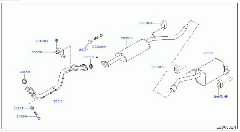 Выхлопная система ниссан кашкай j10 2 литра схема